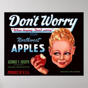 1930-talet: Fruktäpplen med märket låda Poster