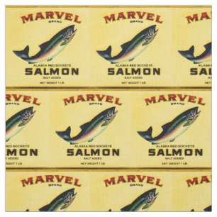 1930-talet kan marvel-lax märka utskrift tyg