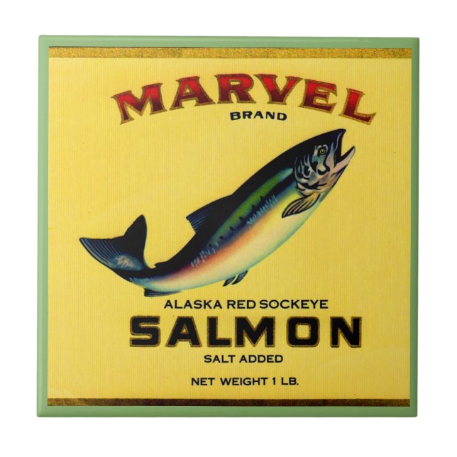1930-talet kan marvel-lax märkas kakelplatta (Framsidan)