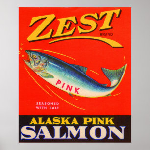 1930-talet kan Zest rosa-lax märkas Poster