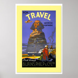 1930-talets Burns, Philp & Co. För resor till Egyp Poster