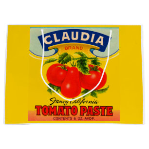 1930-talets Claudia Tomato-pastaetikett, utskrift