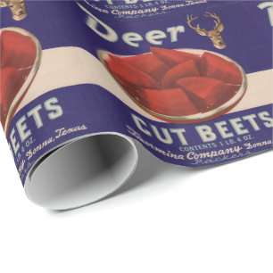 1930-talets Deer Cut Beets konserveringsburk etike Presentpapper