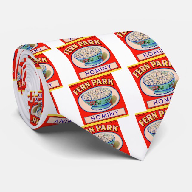 1930-talets etikett för "Fern Park hominy grits" Slips (Rullad)