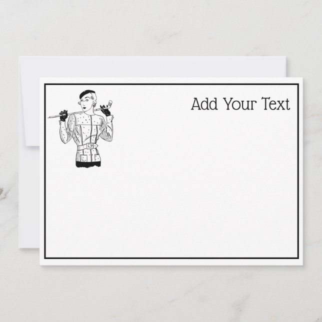 1930-talets Fashionable Dam Golfer med Golf Klubb (Framsida)