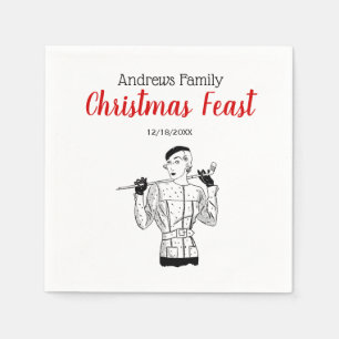 1930-talets Fashionable Dam Golfer med Golf Klubb Pappersservett