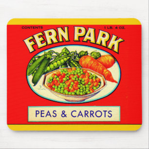 1930-talets Fern Park-ärtor och morötter Musmatta