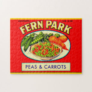 1930-talets Fern Park-ärtor och morötter Pussel