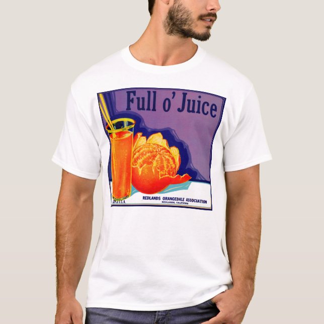 1930-talets Fullt o’ Juice orange låda T Shirt (Framsida)
