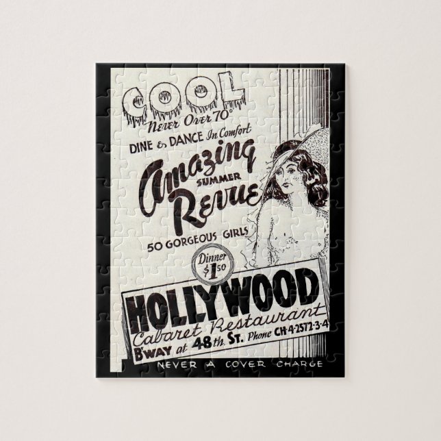 1930-talets Hollywood Cabaret Restaurant och Pussel (Vertikal)