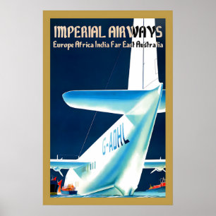 1930-talets Imperial Airways - Europa till Austral Poster