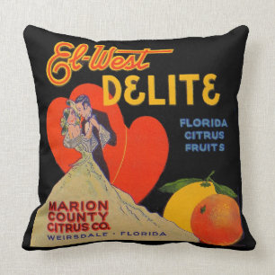 1930-talets konst deco El-Väster Delite Florida C Kudde