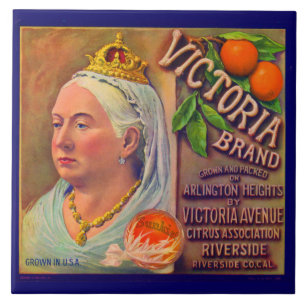 1930-talets låda-etikett Victoria-orangar Kakelplatta