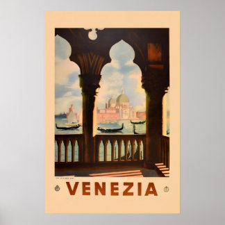 1930-talets Markuskyrkan, Venedig, vintage stil Poster