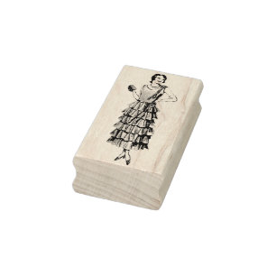 1930-talets Mode modell Rubber Art Frimärke Stämpel
