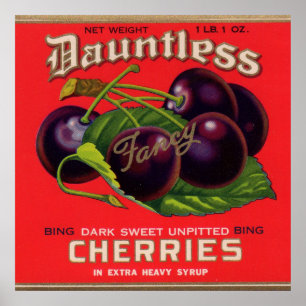 1930-talets ofarliga körsbär i Heavy Syrup kan mär Poster