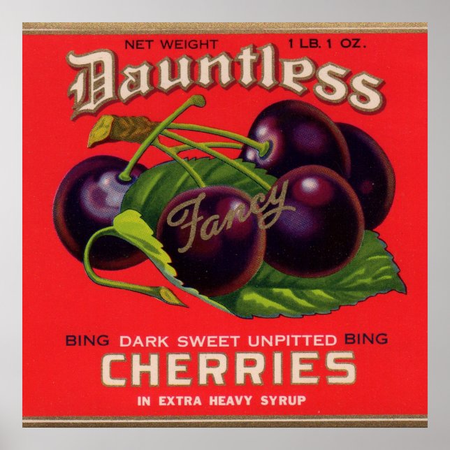 1930-talets ofarliga körsbär i Heavy Syrup kan mär Poster (Framsidan)