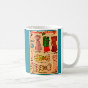 1930-talets pappra docka för Jane Arden: sex utfal Kaffemugg