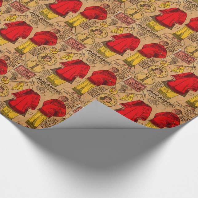 1930-talets pappra kinesiska kläder presentpapper (Hörn)