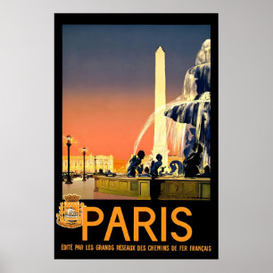 1930-talets Paris Frankrike Concorde Vintage Reses Poster