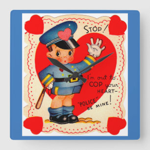 1930-talets polisiära valentin fyrkantig klocka
