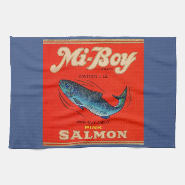 1930-talets rosa lax från Mi-Boy kan märkas Kökshandduk (Horisontell)