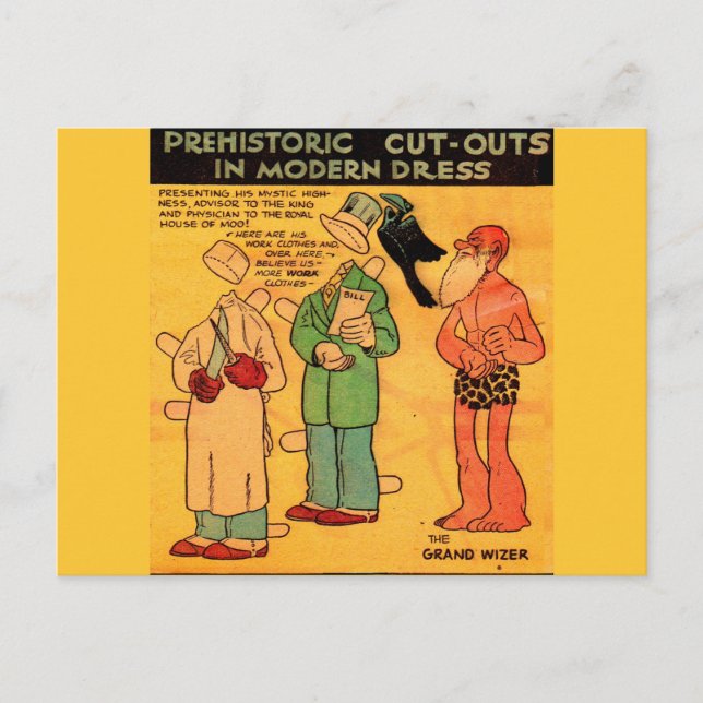 1930-talets tecknad papper docka grov Wizer Vykort (Framsida)