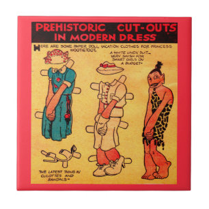 1930-talets tecknad, papprare docka Princess Wooti Kakelplatta