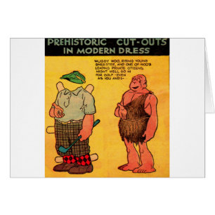 1930-talets tecknad strimma grottman papper docka hälsningskort