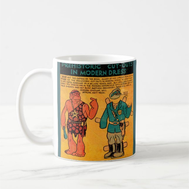 1930-talets tecknad strimma papper docka Royal Gua Kaffemugg (Vänster)