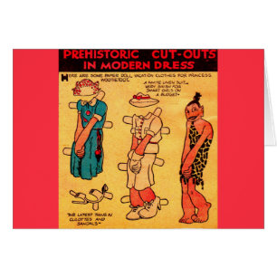 1930-talets tecknad strimma papper doll Princess W Hälsningskort