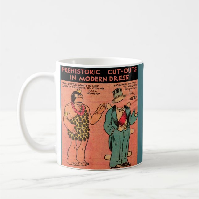 1930-talets tecknader grottman papper docka Kung G Kaffemugg (Vänster)