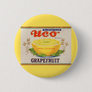 1930-talets Uco Brand Grapefruit-etikett Knapp