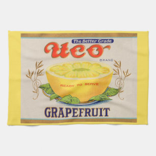1930-talets Uco Brand Grapefruit-etikett Kökshandduk