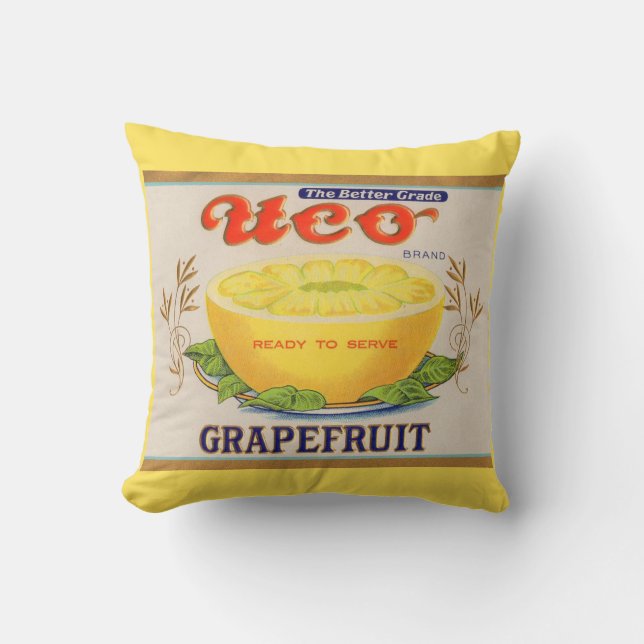 1930-talets Uco Brand Grapefruit-etikett Kudde (Framsida)