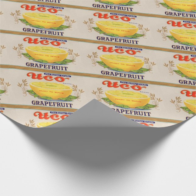 1930-talets Uco Brand Grapefruit-etikett Presentpapper (Hörn)