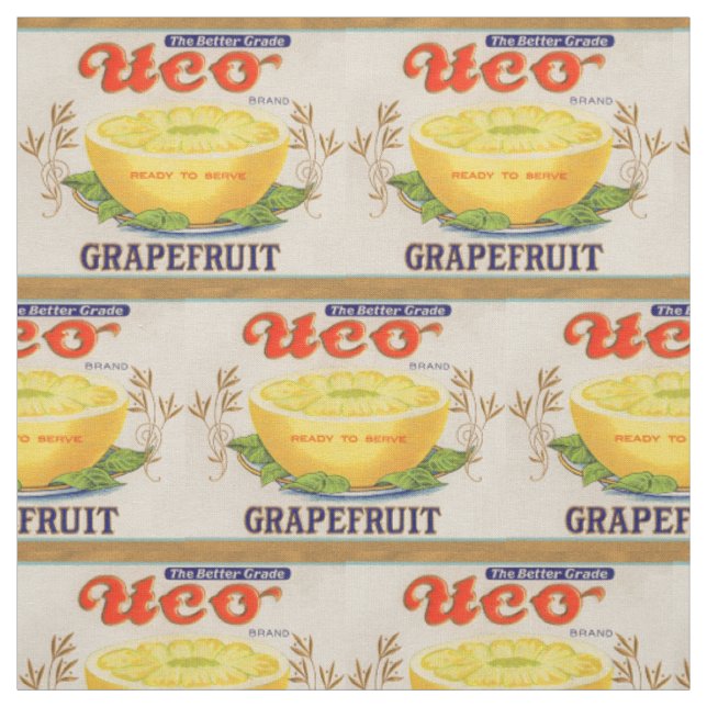 1930-talets Uco Brand Grapefruit-etikett Tyg (Provkarta)
