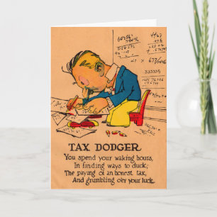 1930-talets vinägar valentine Tax Dodger Helgkort