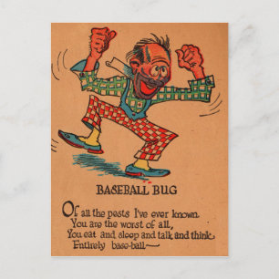 1930-talets vinäger valentin: Baseball Kryp Helg Vykort