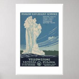 1930-talets Yellowstone National Park Vintage stil Poster