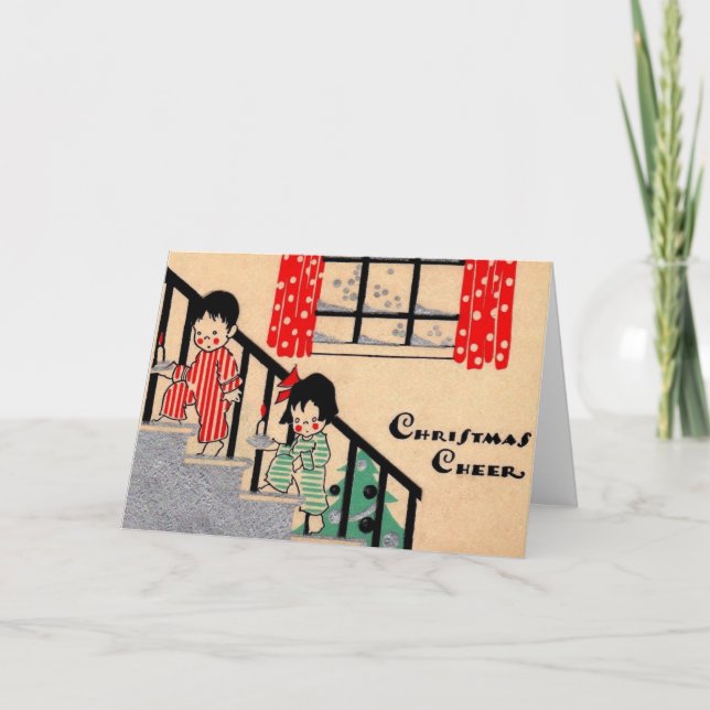 1930-tals art deco julglädje kort (Framsida)