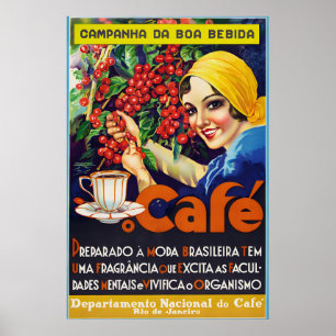 1930-tals Klassisk Kaffe Vintagekonstaffisch Rio d Poster