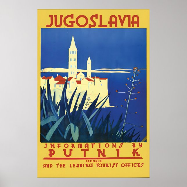 1930-tals Resa Affisch Jugoslavien Putnik (Framsidan)