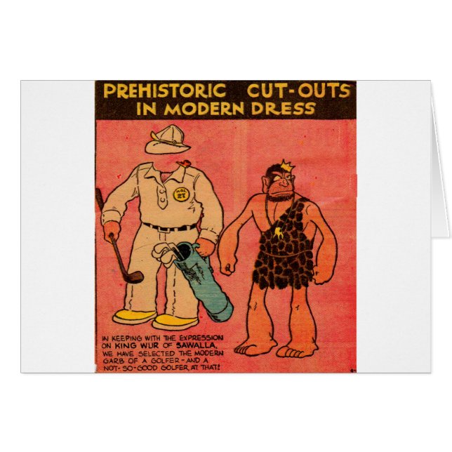 1930-tals seriefigur grottman pappersdocka Kung Wu Hälsningskort (Framsidan Horizontal)