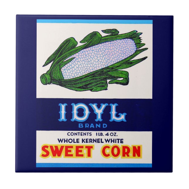 1930-talsetikett Idyl Sweet Maj Kakelplatta (Framsidan)