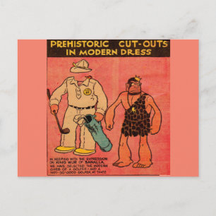 1930 tecknader papper dollgrotta Kung Wur Vykort