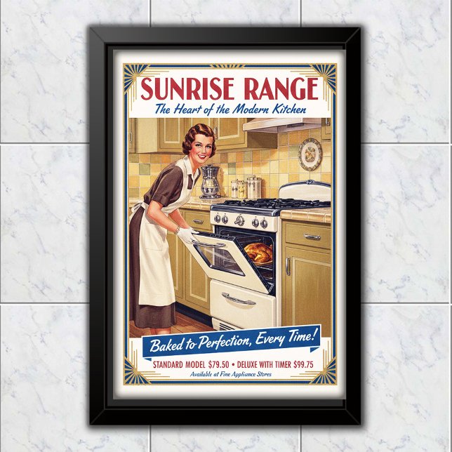 1930 Vintage Sunrise Range Ugn Reklam Poster (Skapare uppladdad)
