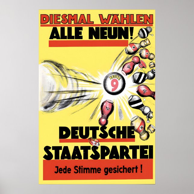1930 Weimarrepublikens valaffisch tyska staten Poster (Framsidan)
