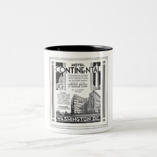 1930S HOTEL-REKLAM TVÄTTAR D.C. Två-Tonad MUGG