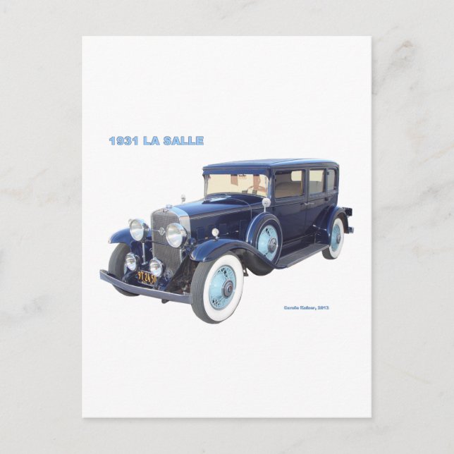 1931 CADILLAC LA SALLE VYKORT (Framsida)